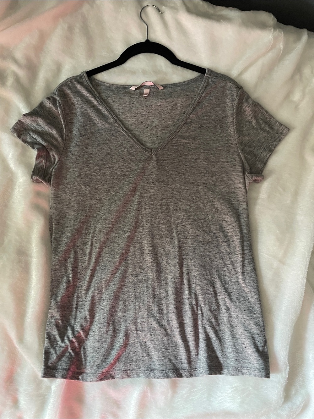 Victoria's Secret Light Heather Gray V-Neck Tee
